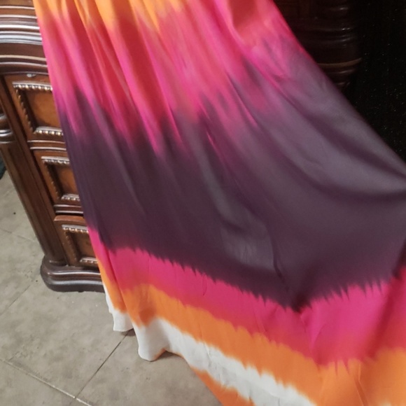 Express Orange Pink Tie Dye strapless Handkerchief - Picture 5 of 6